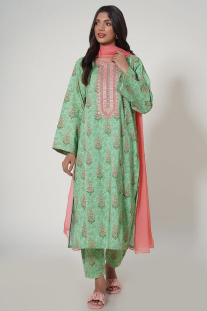 Unstitched 3 Piece Printed Lawn Suit