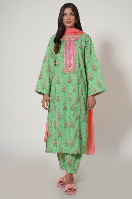 Unstitched 3 Piece Printed Lawn Suit