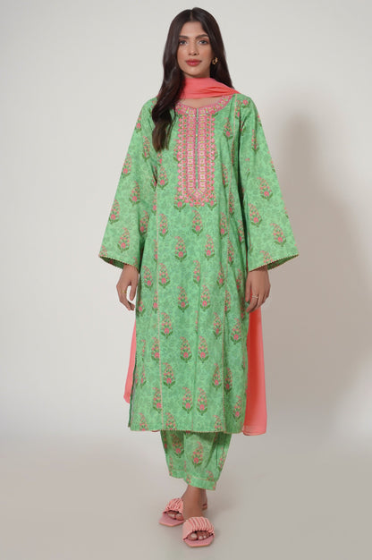 Unstitched 3 Piece Printed Lawn Suit