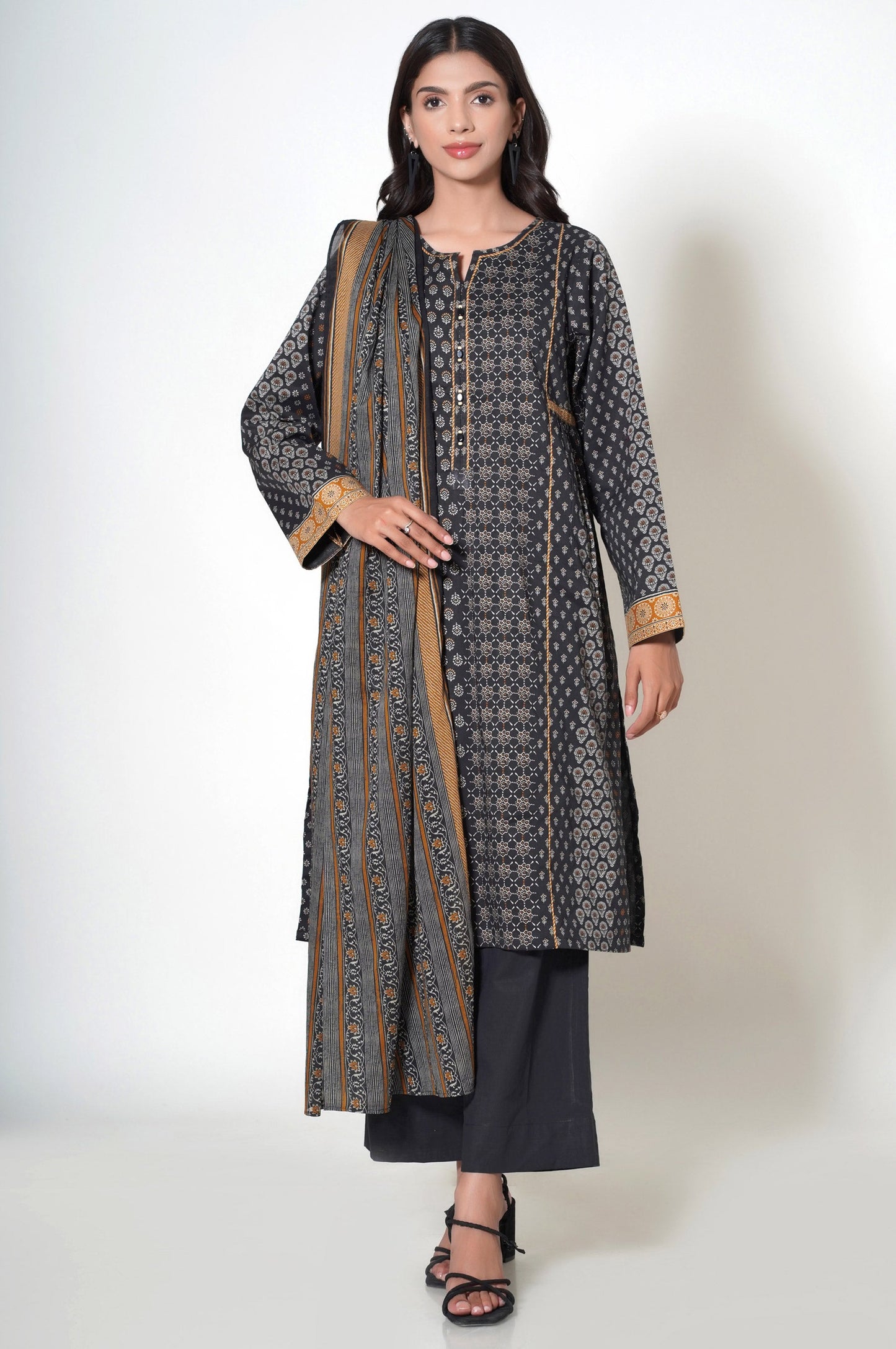 Unstitched 3 Piece Cambric Suit