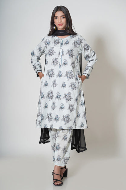 Unstitched 3 Piece Printed Cambric Suit