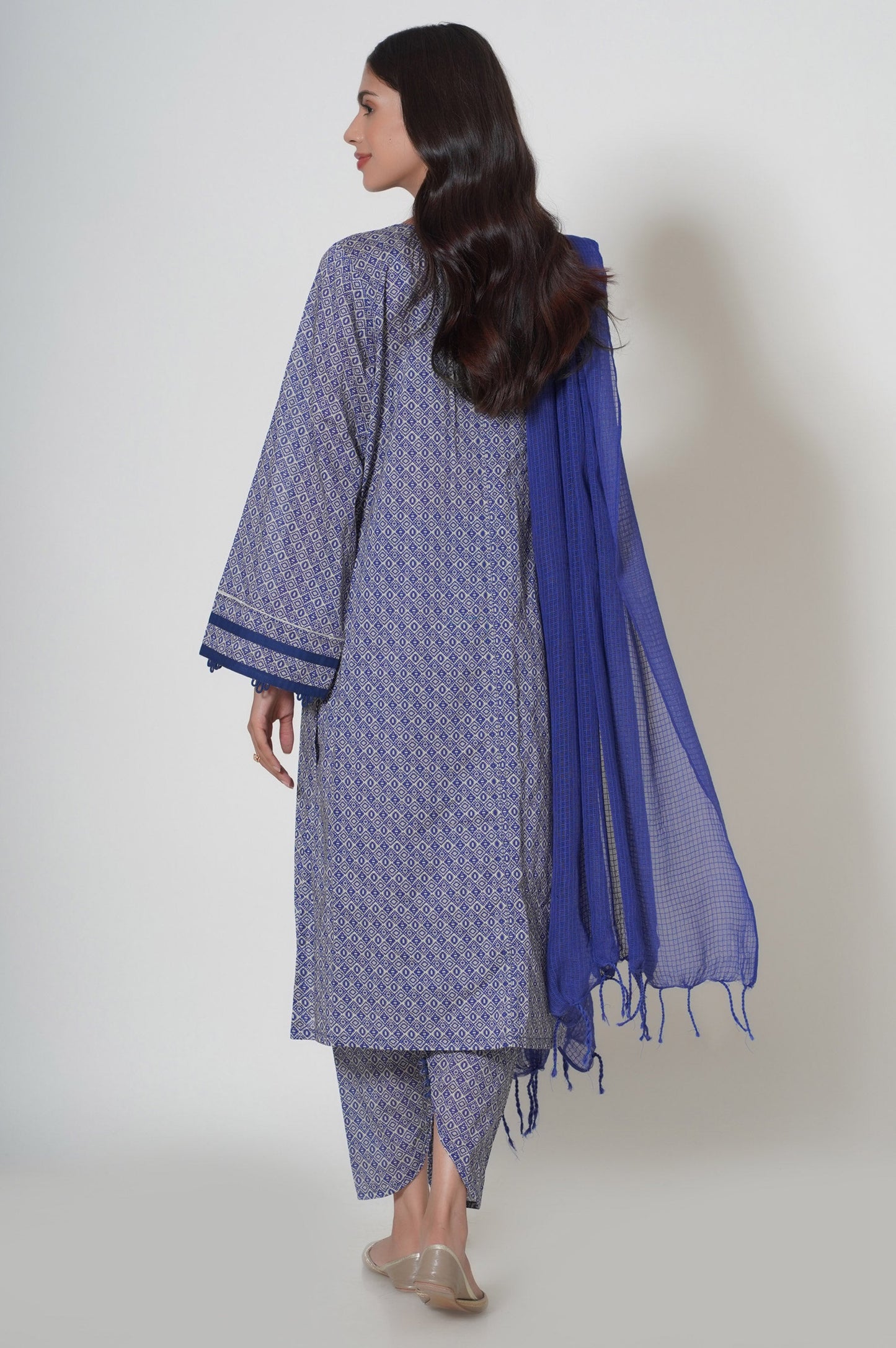 Stitched 3 Piece Printed Cambric Suit