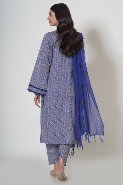 Stitched 3 Piece Printed Cambric Suit