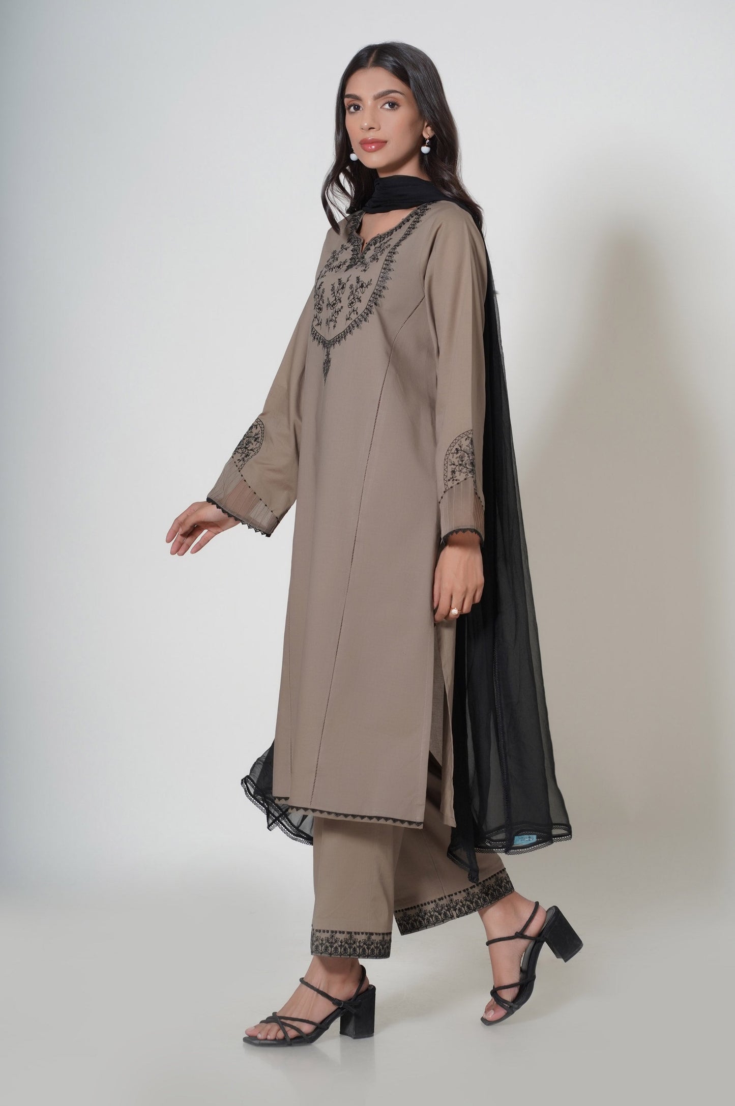 Stitched 3 Piece Embroidered Cambric Suit