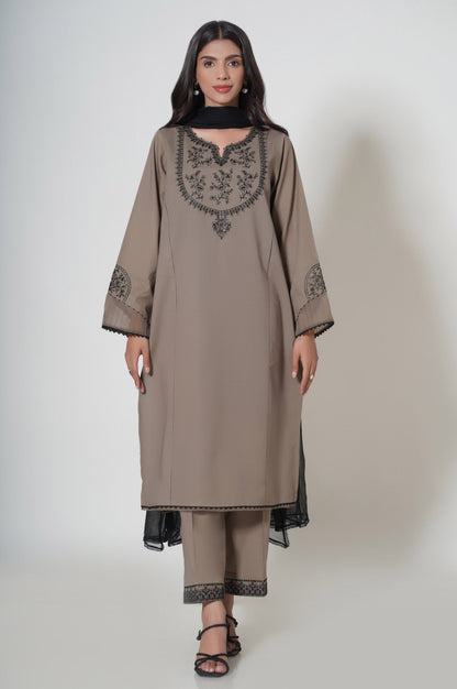 Stitched 3 Piece Embroidered Cambric Suit