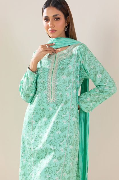 Stitched 3 Piece Embroidered Lawn Suit