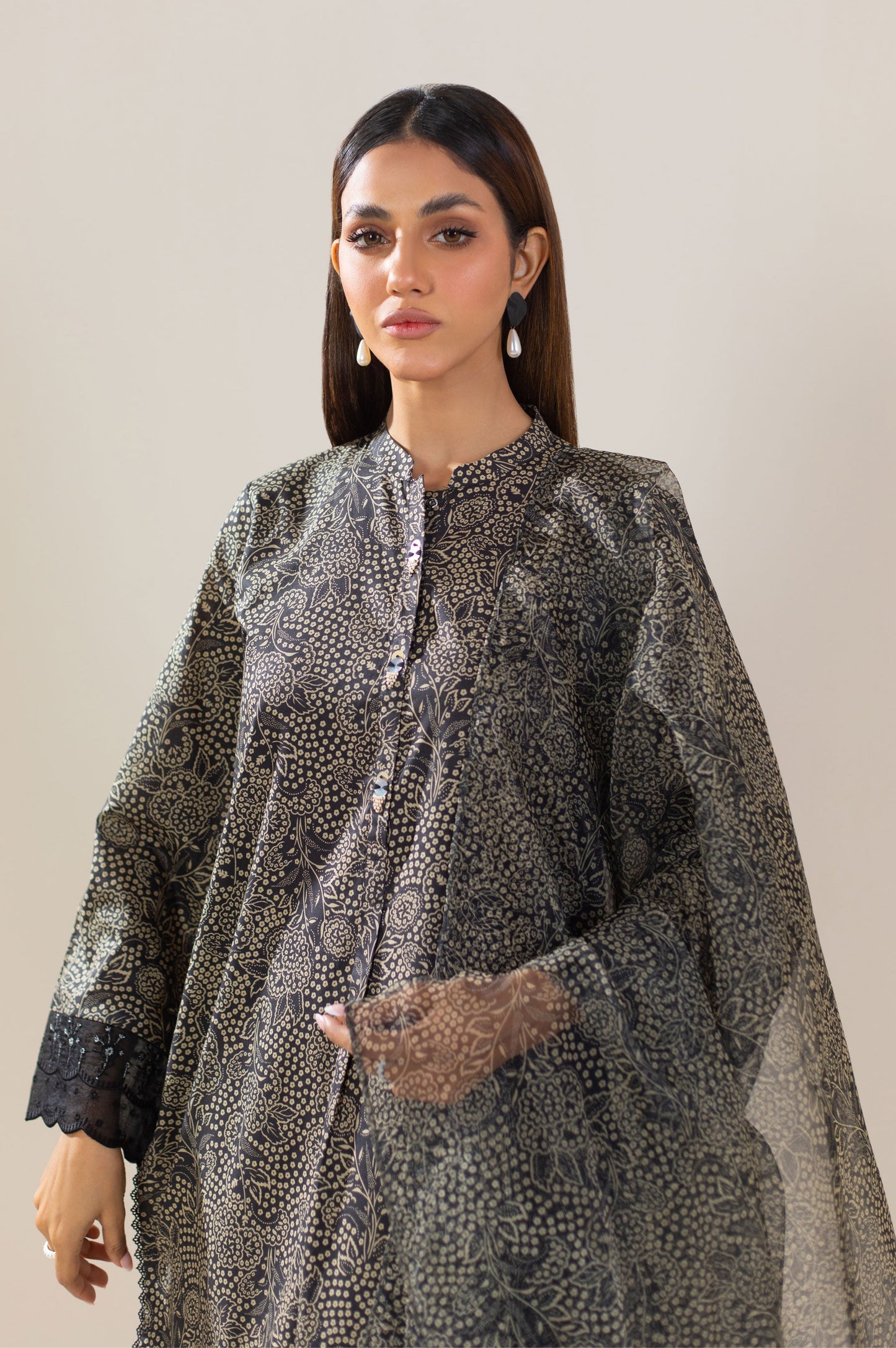 Stitched 3 Piece Embroidered Lawn Suit