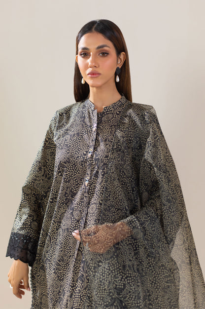 Stitched 3 Piece Embroidered Lawn Suit