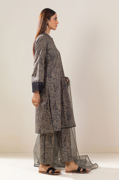 Stitched 3 Piece Embroidered Lawn Suit