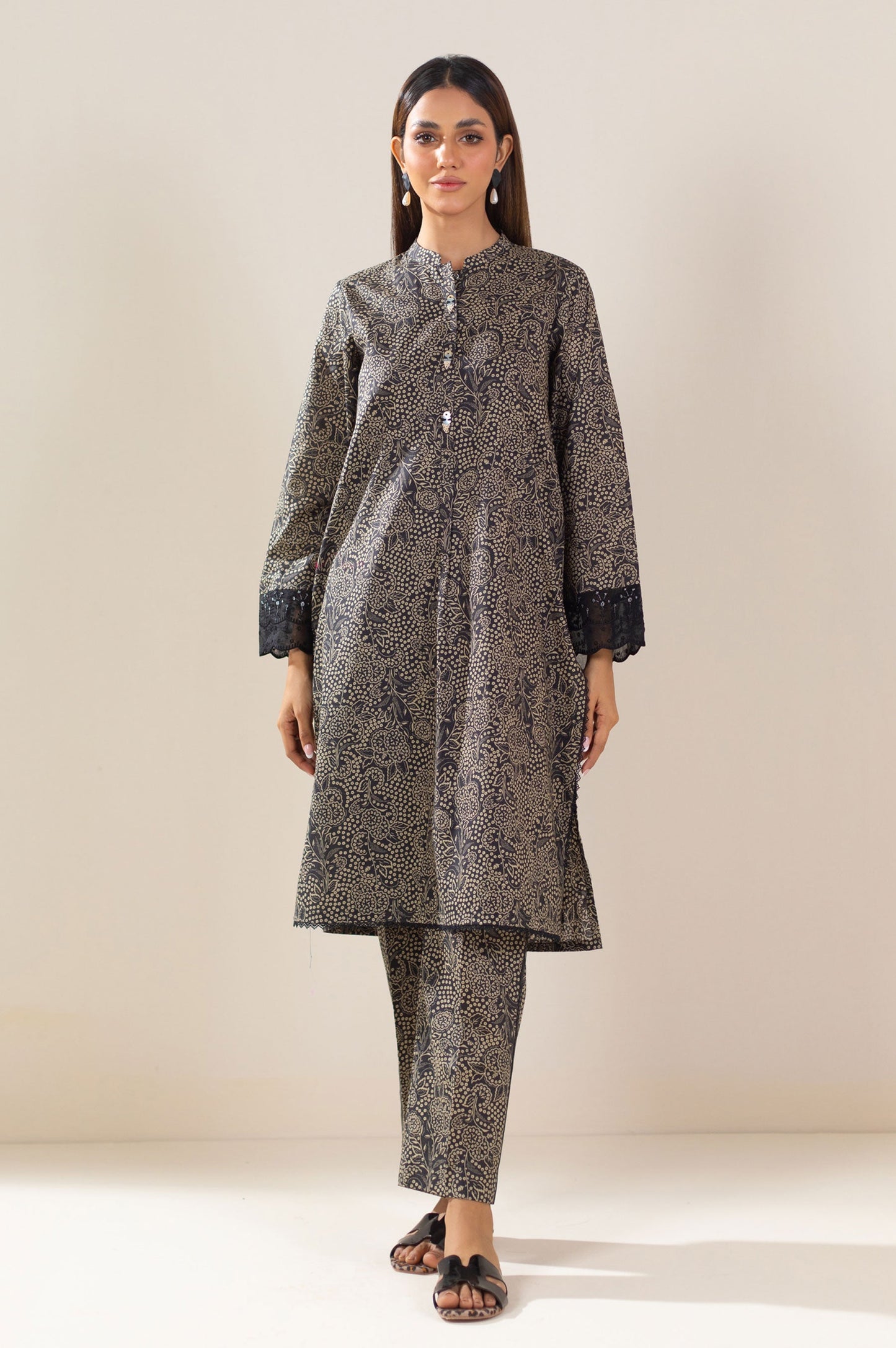 Stitched 3 Piece Embroidered Lawn Suit