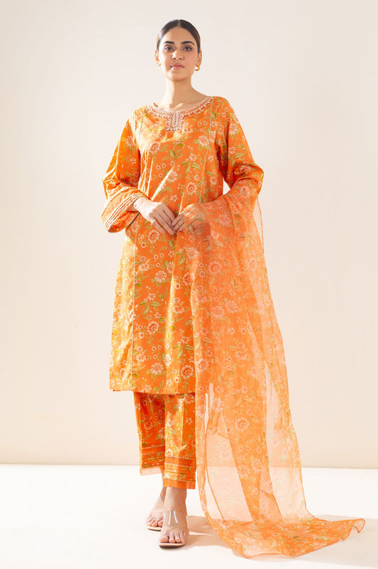 Stitched 3 Piece Printed Lawn Suit