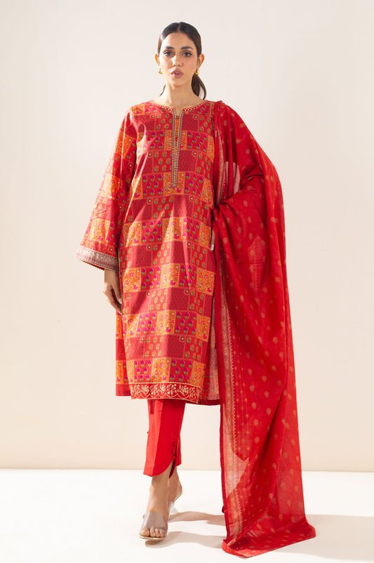 Stitched 3 Piece Printed Lawn Suit