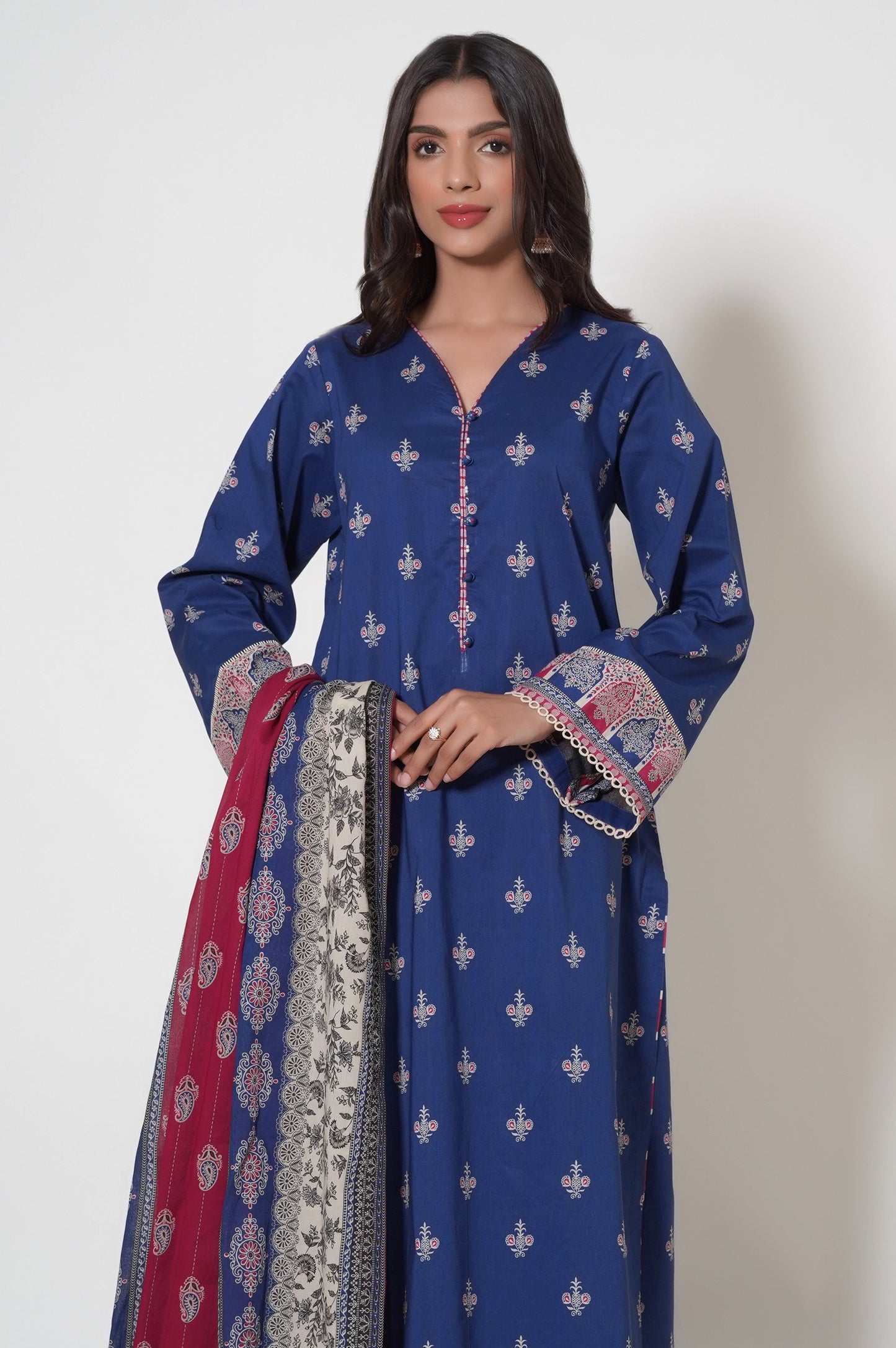 Stitched 3 Piece Cambric Suit