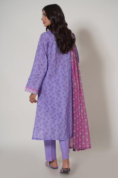 Stitched 3 Piece Printed Cambric Suit