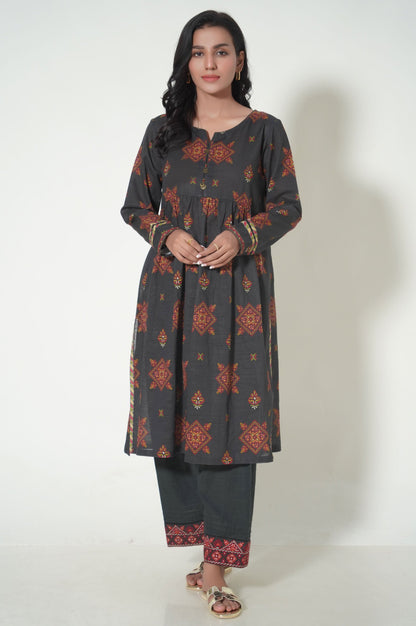 Stitched 3 Piece Printed Cottle Suit
