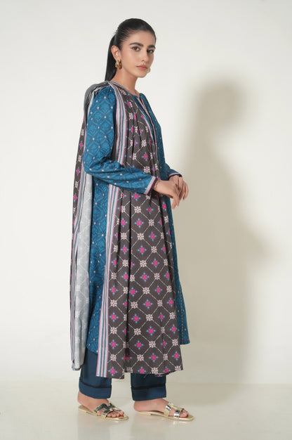 Unstitched 3 Piece Cottel Printed Suit