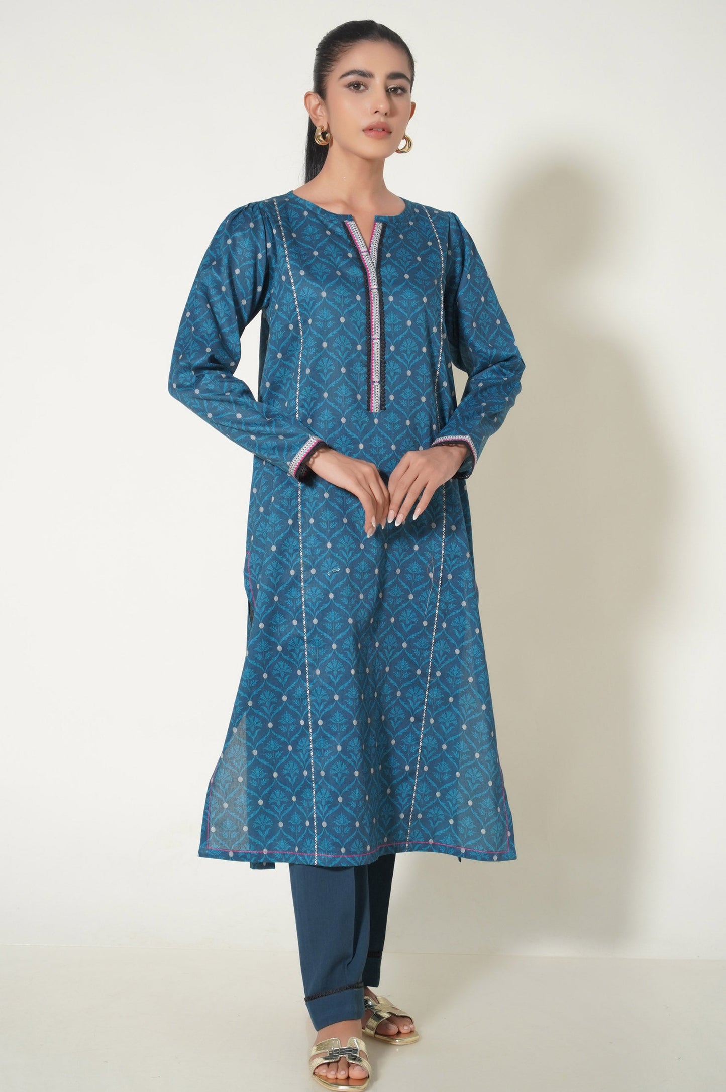 Unstitched 3 Piece Cottel Printed Suit