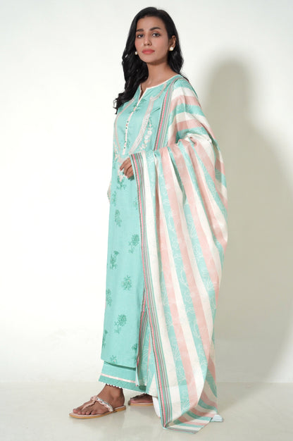 Stitched 3 Piece Printed Cottle Suit