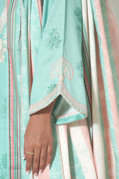 Unstitched 3 Piece Embroidered Cottel Suit