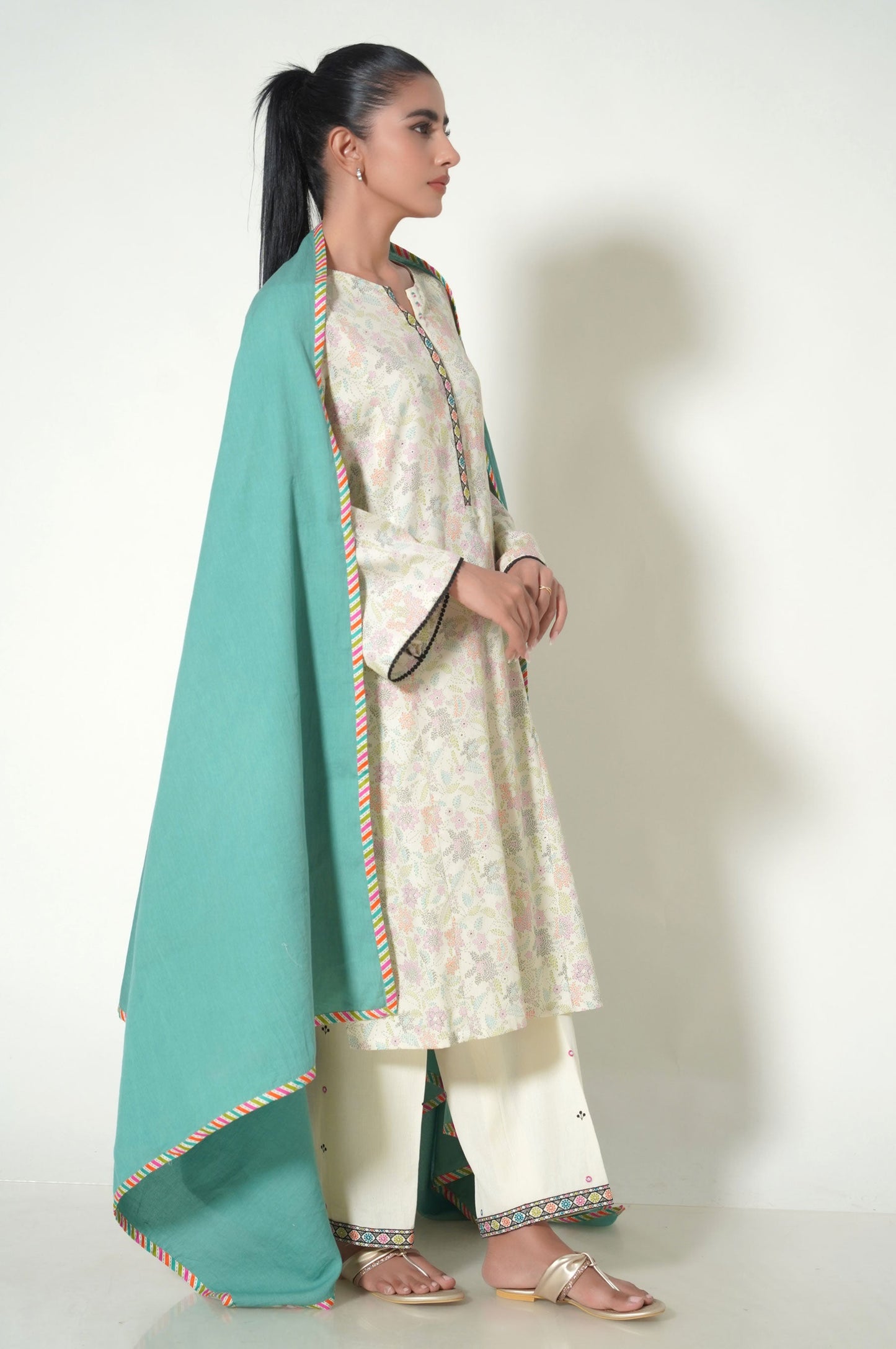 Stitched 3 Piece Printed Cottle Suit