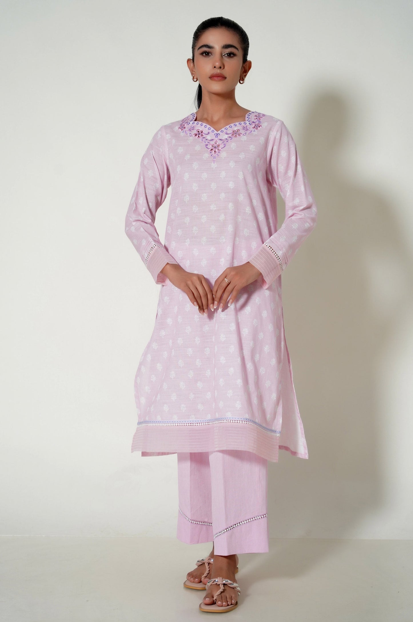 Stitched 3 Piece Printed Cottel Suit