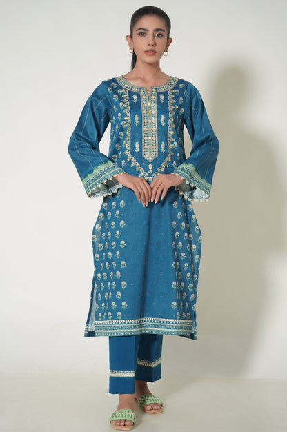 Unstitched 3 Piece Embroidered Cottel Suit