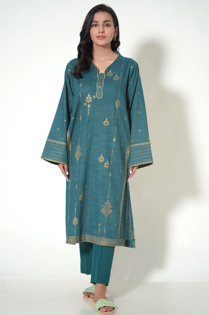 Unstitched 3 Piece Printed Khaddar Suit