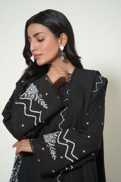 Stitched 3 Piece Textured Slub Suit