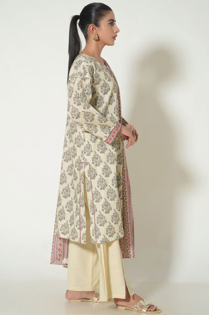 Unstitched 3 Piece Printed Khaddar Suit