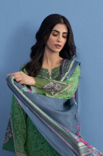 Stitched 3 Piece Embroidered Khaddar Suit