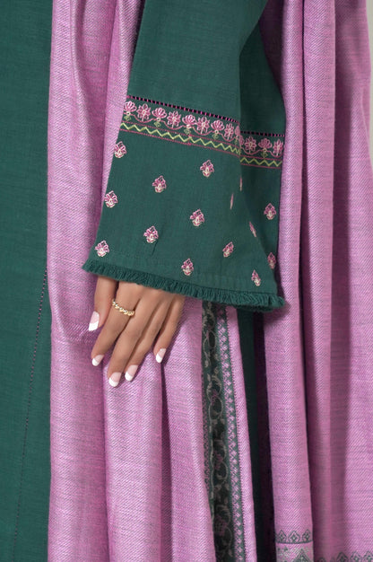 Unstitched 3 Piece Embroidered Khaddar Suit