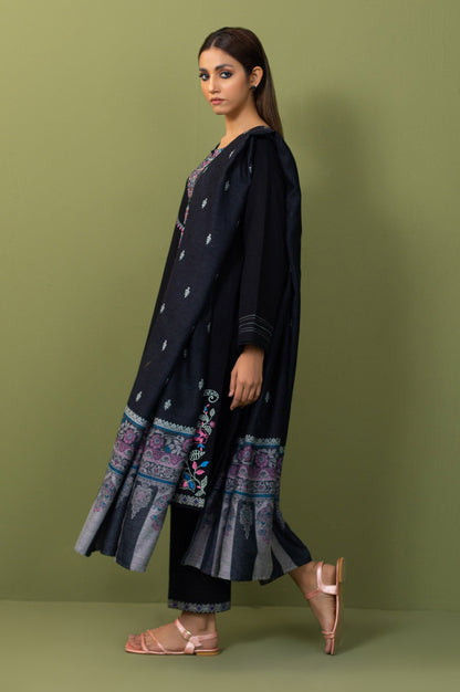 Unstitched 3 Piece Embroidered Khaddar Suit