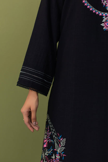 Unstitched 3 Piece Embroidered Khaddar Suit