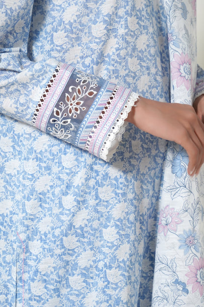 Unstitched 3 Piece Printed Suit