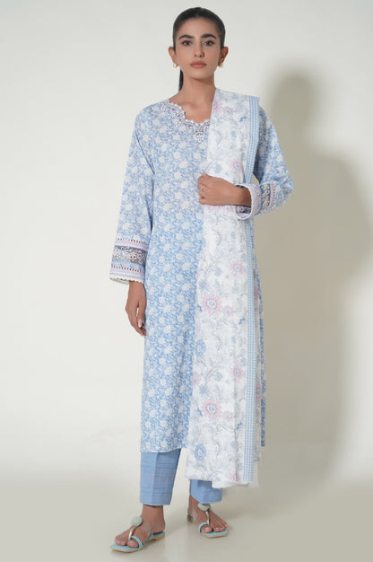 Stitched 3 Piece Printed Khaddar Suit