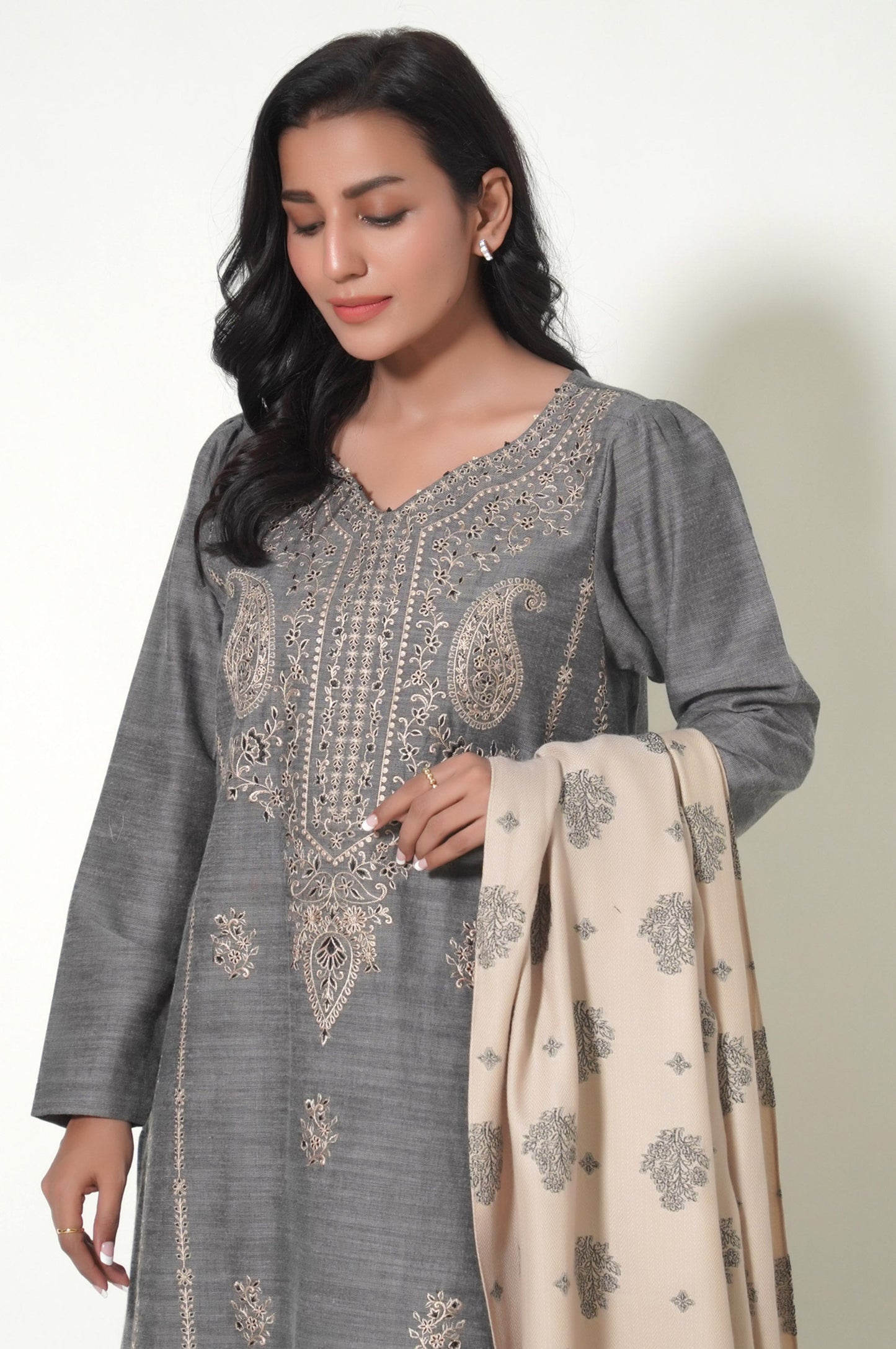 Stitched 3 Piece Textured Slub Suit