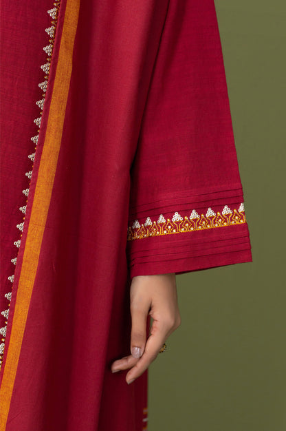 Unstitched 3 Piece Textured Slub Suit