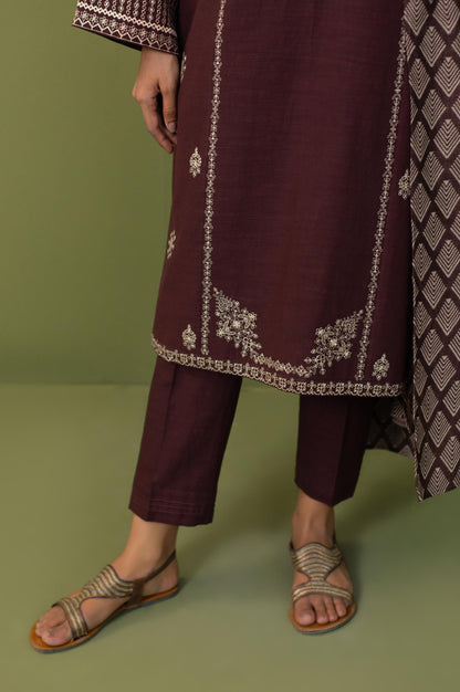Unstitched 3 Piece Embroidered Doria Suit