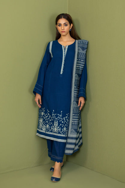 Stitched 3 Piece Embroidered Micro Checks Suit