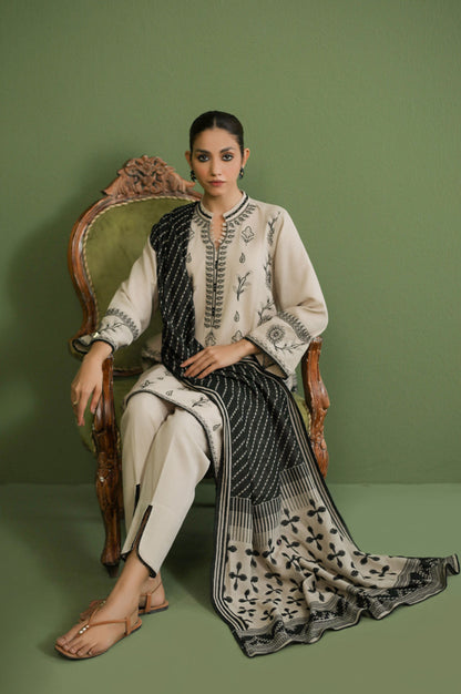 Stitched 3 Piece Textured Slub Suit