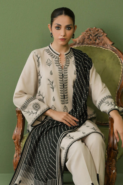 Unstitched 3 Piece Textured Slub Suit