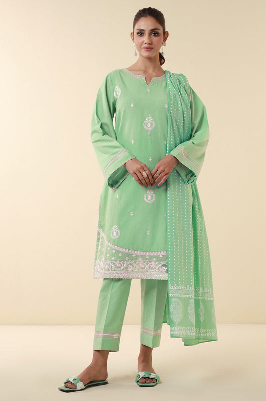 Unstitched 3 Piece Embroidered Lawn Suit