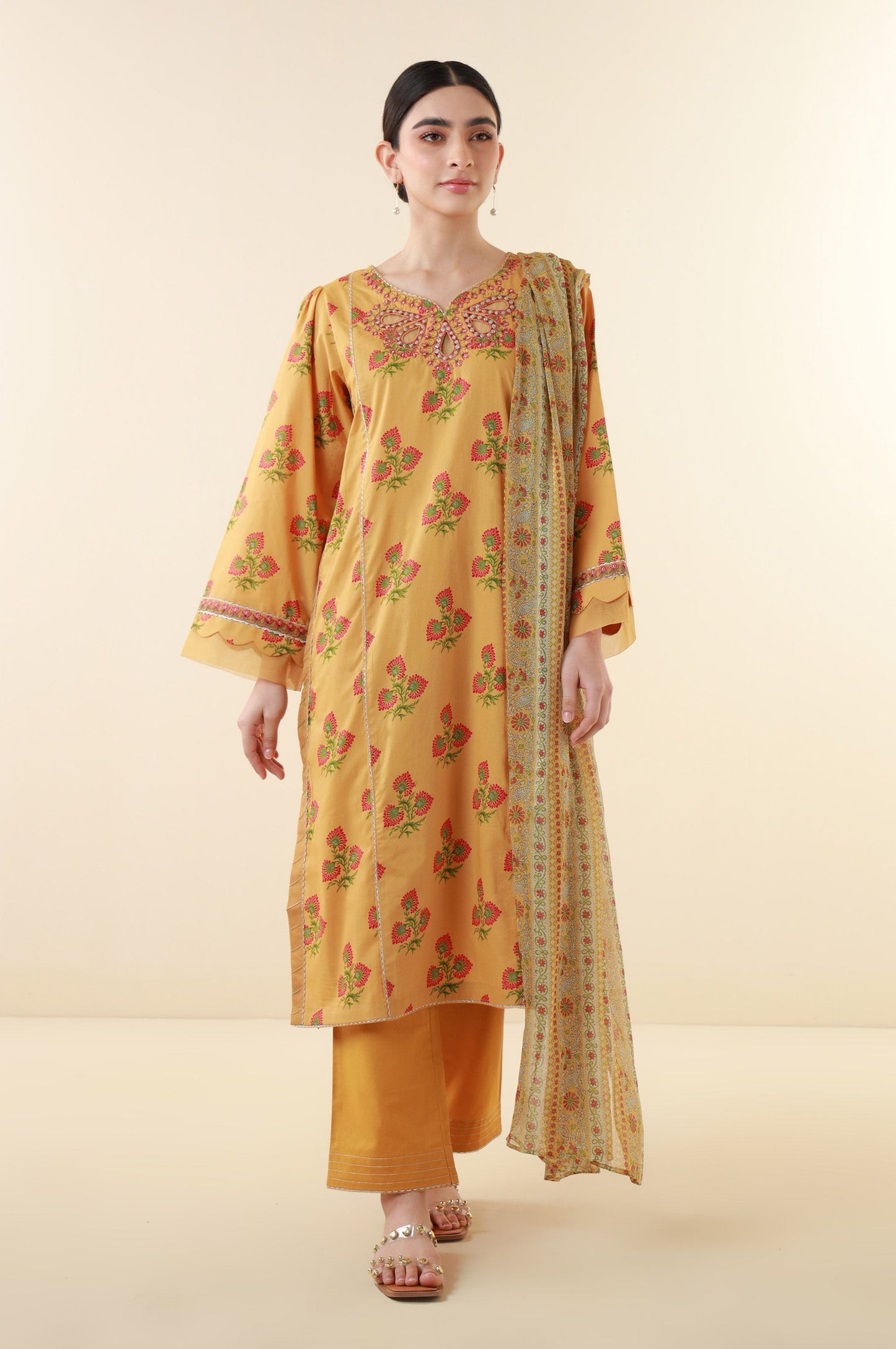 Stitched 3 Piece Printed Lawn Suit