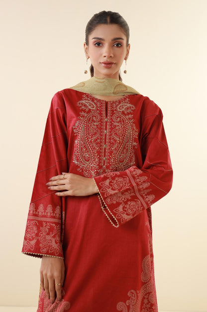 Unstitched 3 Piece Printed Lawn Suit