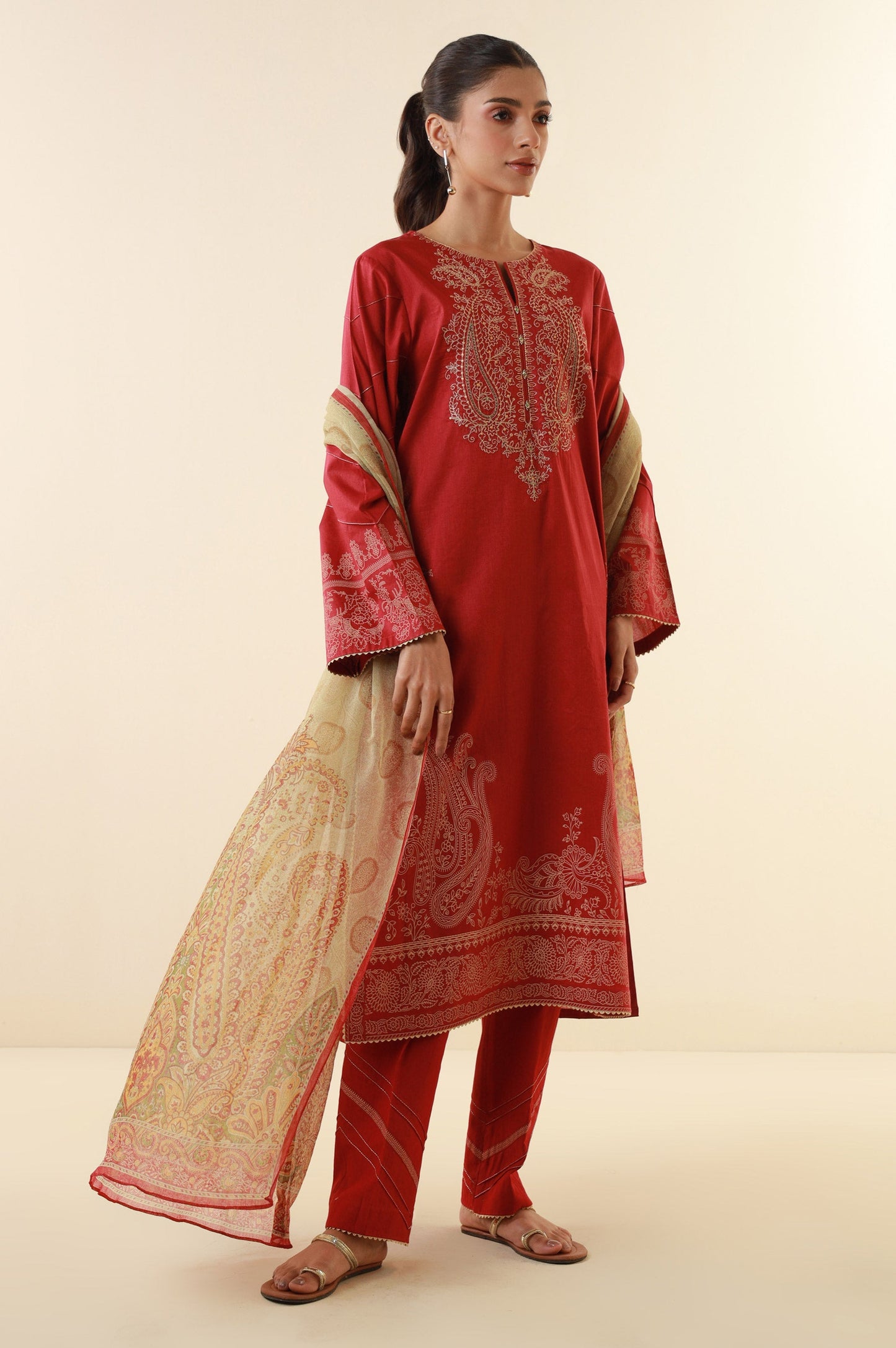 Stitched 3 Piece Printed Lawn Suit