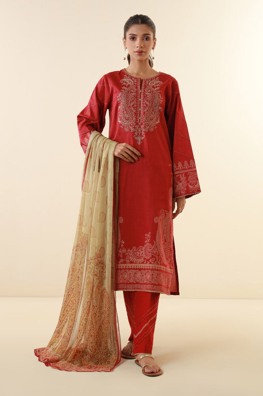 Unstitched 3 Piece Printed Lawn Suit