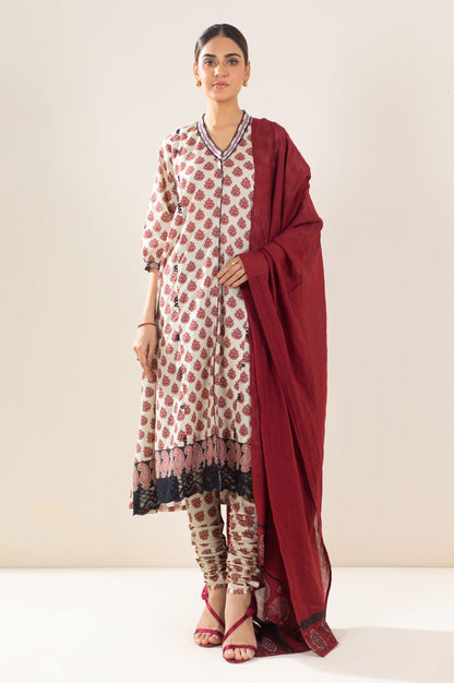 Unstitched 3 Piece Printed Cambric Suit