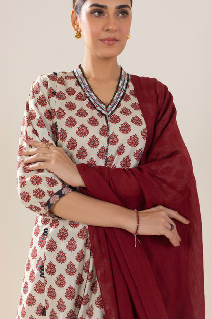 Unstitched 3 Piece Printed Cambric Suit