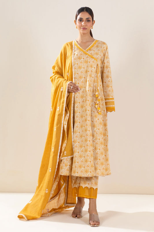 Unstitched 3 Piece Printed Lawn Suit