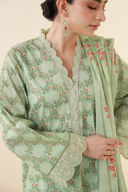 Unstitched 3 Piece Printed Lawn Suit